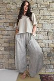Lalli Damask Classic Tapered Barrel Leg Pant Mocha
